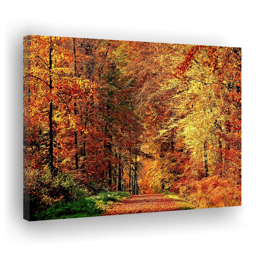 Autumn Way Large Stretched Canvas Floating Frame Wall Art Print, Cavas Print Wall Art Hom Decor