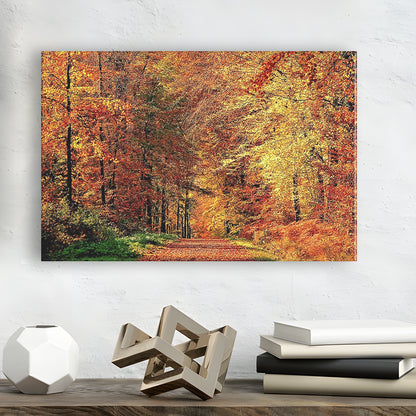 Autumn Way Large Stretched Canvas Floating Frame Wall Art Print, Cavas Print Wall Art Hom Decor