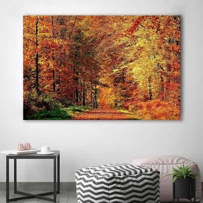 Autumn Way Large Stretched Canvas Floating Frame Wall Art Print, Cavas Print Wall Art Hom Decor