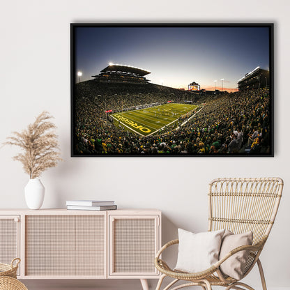 Autzen Oregon football Stadium, Stadium Canvas, Sport Art, Framed Canvas Print Wall Art, Floating Frame