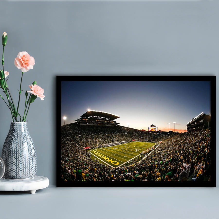 Autzen Oregon football Stadium, Stadium Canvas, Sport Art, Gift for him, Framed Art Print Wall Decor, Picture Framed