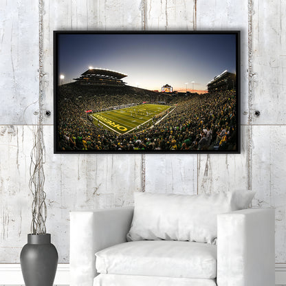 Autzen Oregon football Stadium, Stadium Canvas, Sport Art, Framed Canvas Print Wall Art, Floating Frame