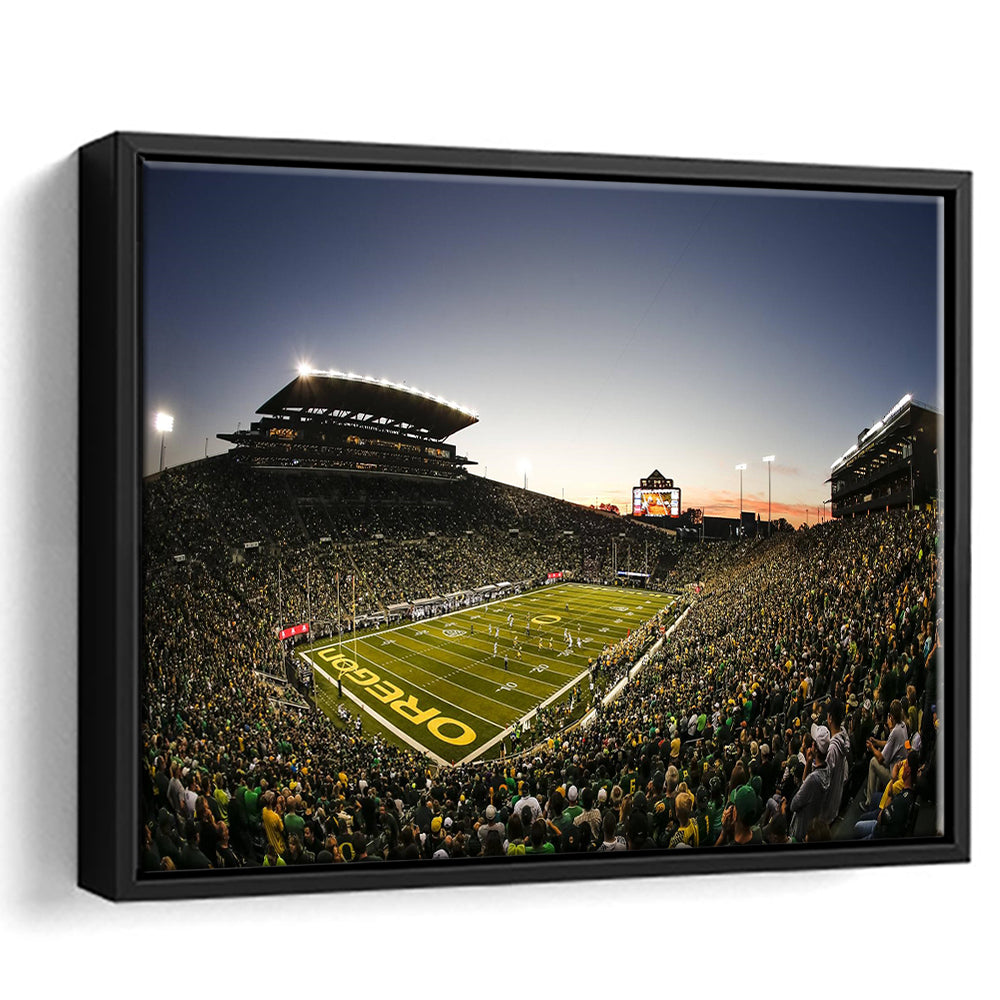 Autzen Oregon football Stadium, Stadium Canvas, Sport Art, Framed Canvas Print Wall Art, Floating Frame