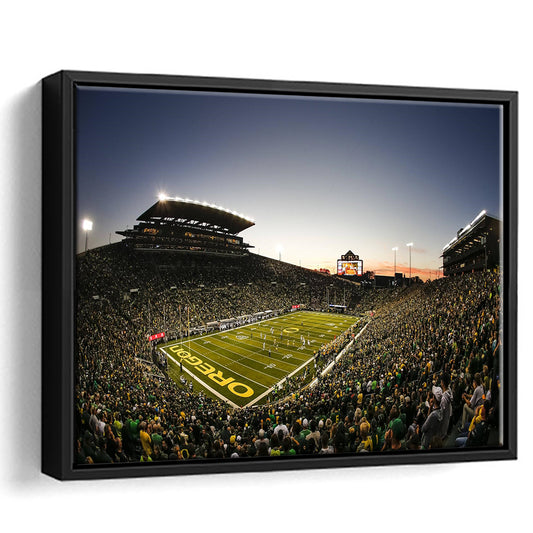 Autzen Oregon football Stadium, Stadium Canvas, Sport Art, Framed Canvas Print Wall Art, Floating Frame