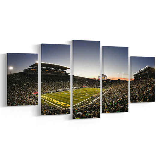 Autzen Oregon football Stadium, Stadium Canvas, Sport Art, Gift for him, 5 Panel, Large Canvas, Canvas Print Wall Art
