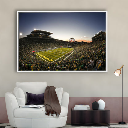 Autzen Oregon football Stadium, Stadium Canvas, Sport Art, Framed Canvas Print Wall Art, Floating Frame