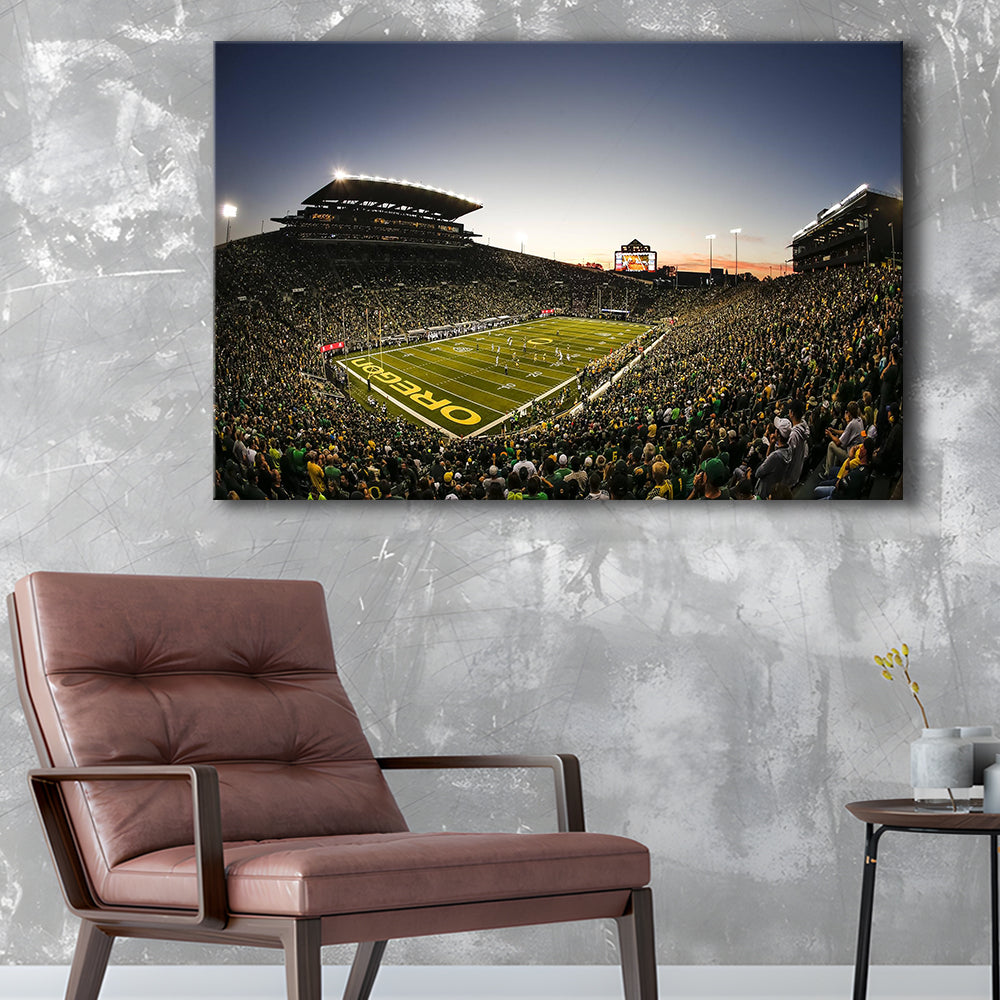 Autzen Oregon football Stadium, Stadium Canvas, Sport Art, Gift for him, Man Cave Decor, Art Print, Canvas Print Wall Art
