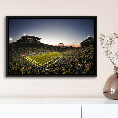 Autzen Oregon football Stadium, Stadium Canvas, Sport Art, Framed Canvas Print Wall Art, Floating Frame
