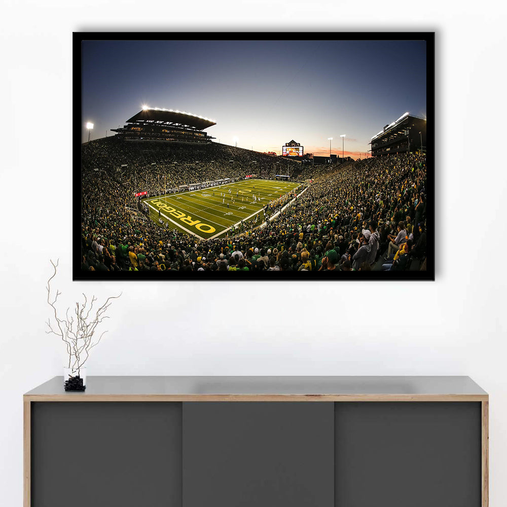 Autzen Oregon football Stadium, Stadium Canvas, Sport Art, Gift for him, Framed Art Print Wall Decor, Picture Framed