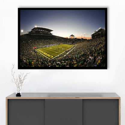 Autzen Oregon football Stadium, Stadium Canvas, Sport Art, Gift for him, Framed Art Print Wall Decor, Picture Framed