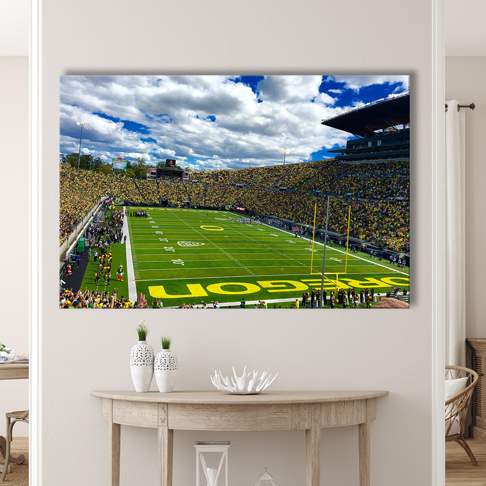 Autzen Stadium Field, Stadium Canvas, Sport Art, Gift for him, Man Cave Decor, Art Print, Canvas Print Wall Art