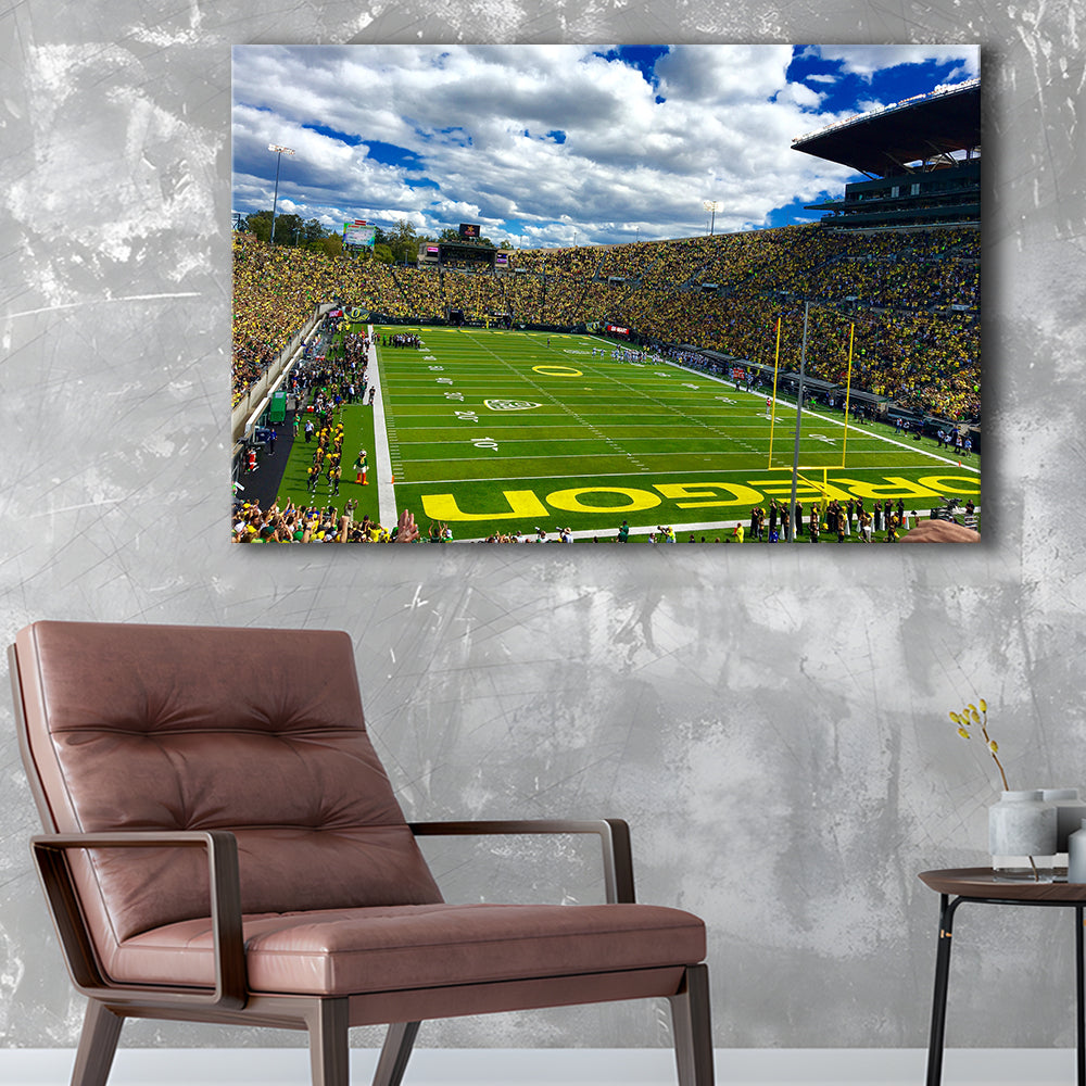 Autzen Stadium Field, Stadium Canvas, Sport Art, Gift for him, Man Cave Decor, Art Print, Canvas Print Wall Art