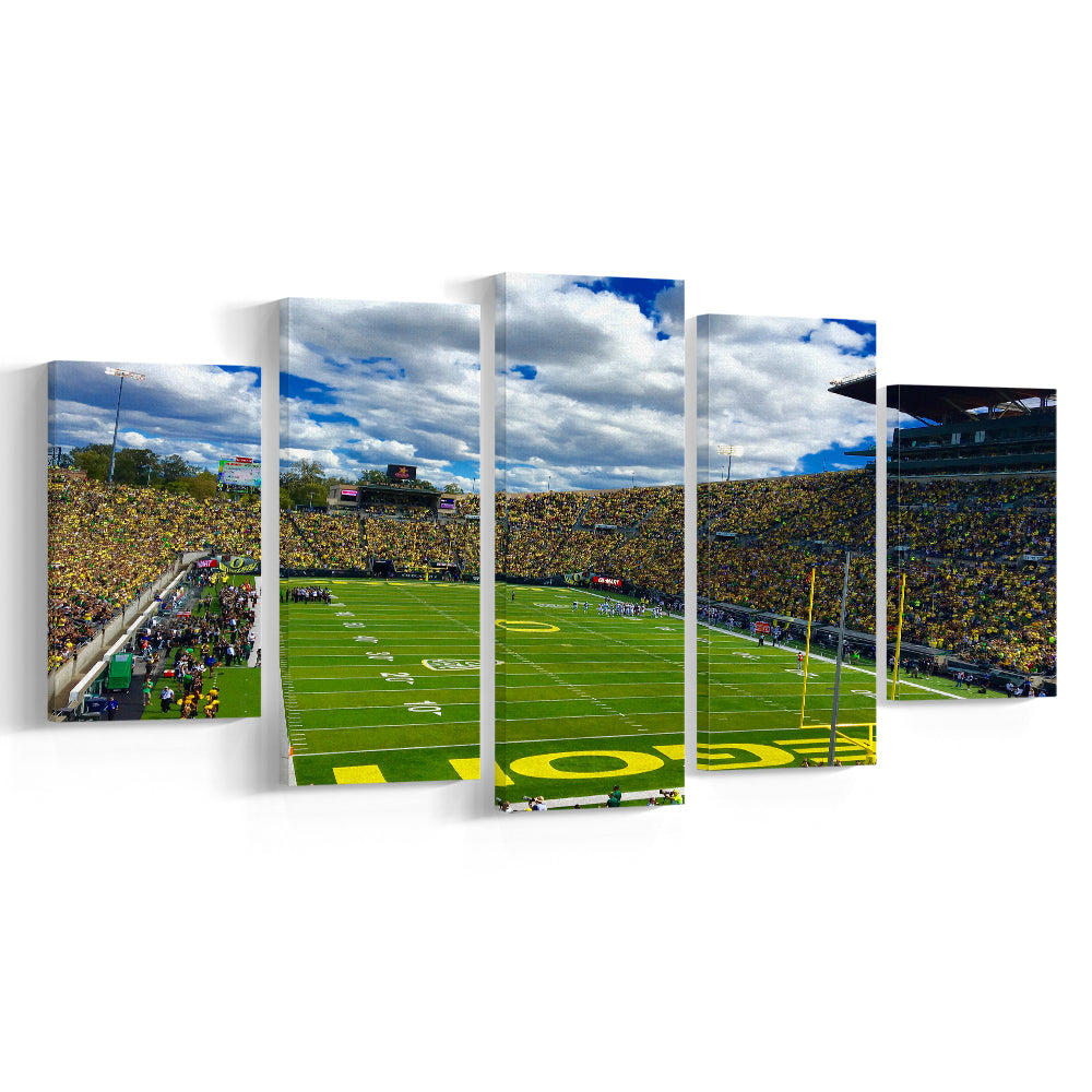 Autzen Stadium Field, Stadium Canvas, Sport Art, Gift for him, 5 Panel, Large Canvas, Canvas Print Wall Art