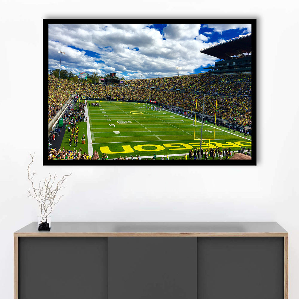 Autzen Stadium Field, Stadium Canvas, Sport Art, Gift for him, Framed Art Print Wall Decor, Picture Framed