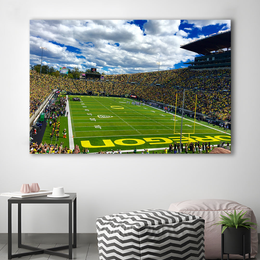 Autzen Stadium Field, Stadium Canvas, Sport Art, Gift for him, Man Cave Decor, Art Print, Canvas Print Wall Art