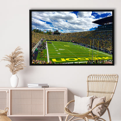 Autzen Stadium Field, Stadium Canvas, Sport Art, Framed Canvas Print Wall Art, Floating Frame