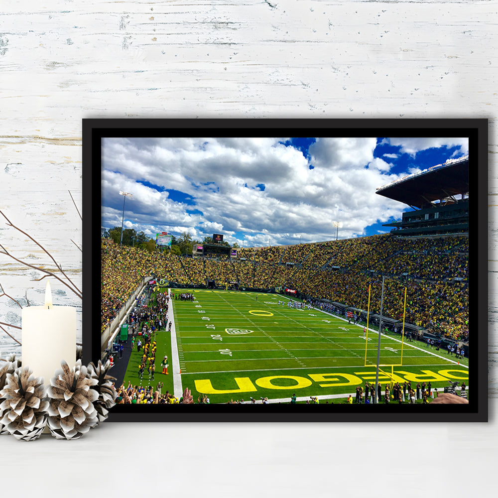 Autzen Stadium Field, Stadium Canvas, Sport Art, Framed Canvas Print Wall Art, Floating Frame