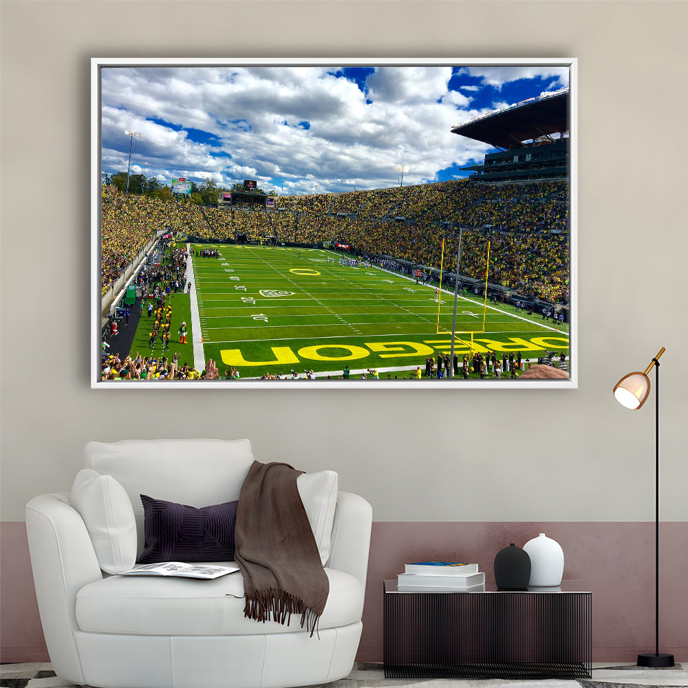 Autzen Stadium Field, Stadium Canvas, Sport Art, Framed Canvas Print Wall Art, Floating Frame