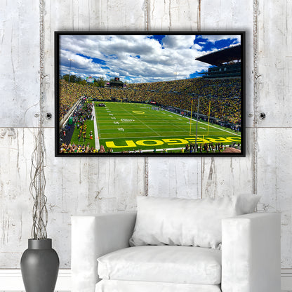 Autzen Stadium Field, Stadium Canvas, Sport Art, Framed Canvas Print Wall Art, Floating Frame