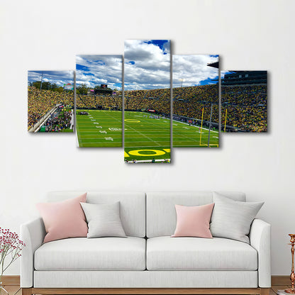 Autzen Stadium Field, Stadium Canvas, Sport Art, Gift for him, 5 Panel, Large Canvas, Canvas Print Wall Art