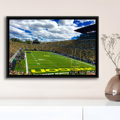 Autzen Stadium Field, Stadium Canvas, Sport Art, Framed Canvas Print Wall Art, Floating Frame