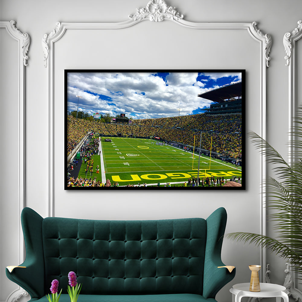 Autzen Stadium Field, Stadium Canvas, Sport Art, Gift for him, Framed Art Print Wall Decor, Picture Framed