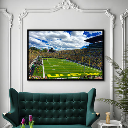 Autzen Stadium Field, Stadium Canvas, Sport Art, Gift for him, Framed Art Print Wall Decor, Picture Framed