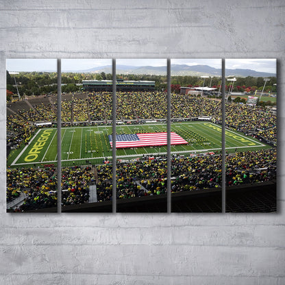 Autzen Stadium Interior, Stadium Canvas, Sport Art, 5 Panel B, Extra Large Canvas, Canvas Print Wall Art