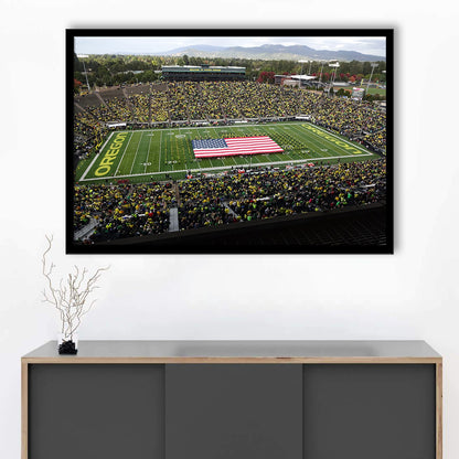 Autzen Stadium Interior, Stadium Canvas, Sport Art, Gift for him, Framed Art Print Wall Decor, Picture Framed