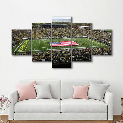Autzen Stadium Interior, Stadium Canvas, Sport Art, Gift for him, 5 Panel, Large Canvas, Canvas Print Wall Art