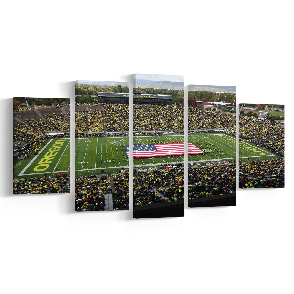 Autzen Stadium Interior, Stadium Canvas, Sport Art, Gift for him, 5 Panel, Large Canvas, Canvas Print Wall Art