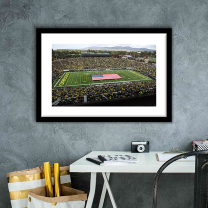 Autzen Stadium Interior, Stadium Canvas, Sport Art, Gift for him, White Border Framed Art Print Wall Decor