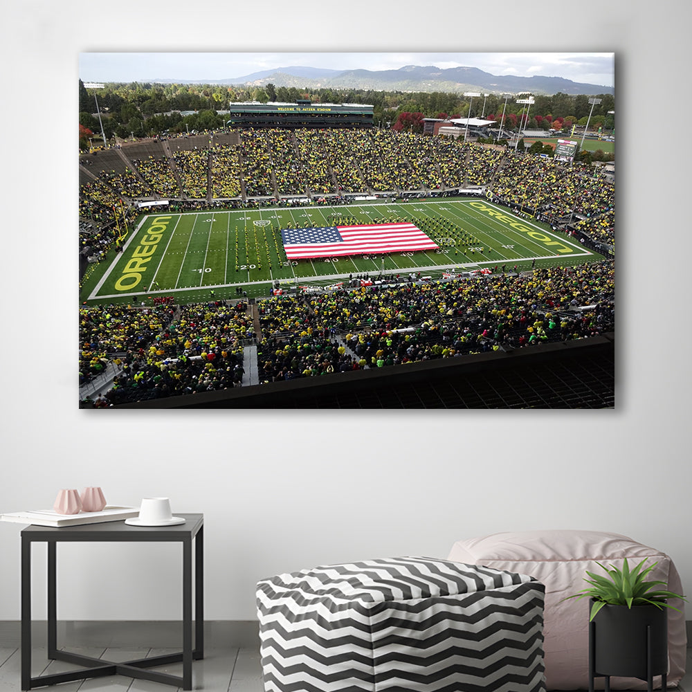 Autzen Stadium Interior, Stadium Canvas, Sport Art, Gift for him, Man Cave Decor, Art Print, Canvas Print Wall Art