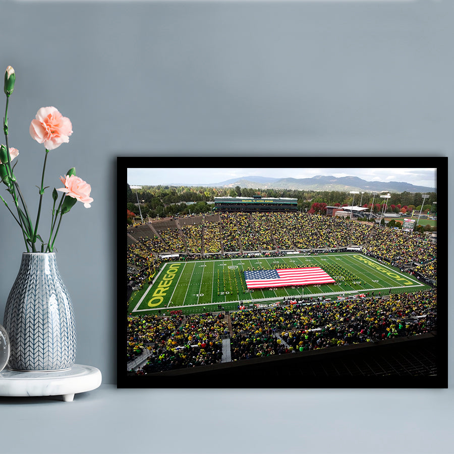 Autzen Stadium Interior, Stadium Canvas, Sport Art, Gift for him, Framed Art Print Wall Decor, Picture Framed