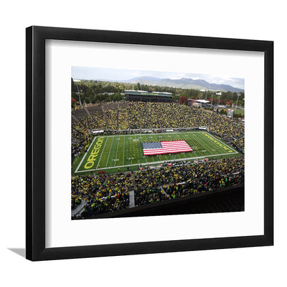 Autzen Stadium Interior, Stadium Canvas, Sport Art, Gift for him, White Border Framed Art Print Wall Decor