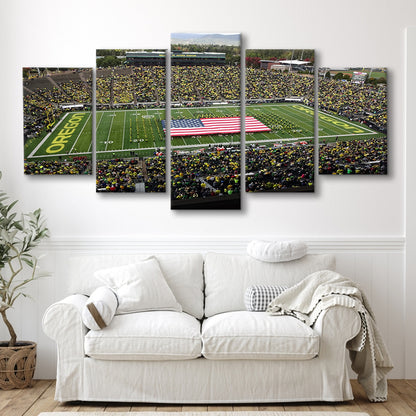 Autzen Stadium Interior, Stadium Canvas, Sport Art, Gift for him, 5 Panel, Large Canvas, Canvas Print Wall Art