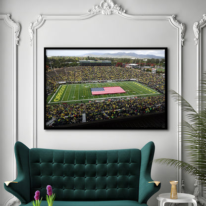 Autzen Stadium Interior, Stadium Canvas, Sport Art, Gift for him, Framed Art Print Wall Decor, Picture Framed
