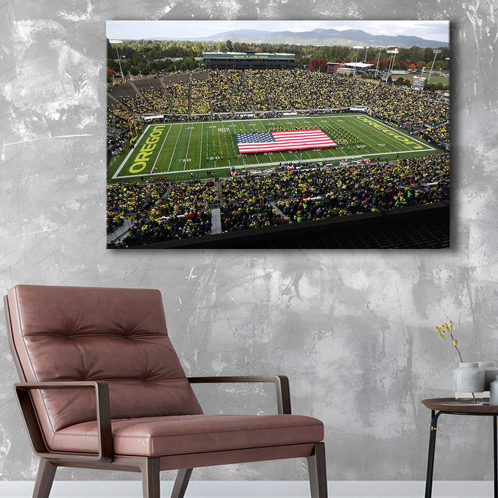 Autzen Stadium Interior, Stadium Canvas, Sport Art, Gift for him, Man Cave Decor, Art Print, Canvas Print Wall Art