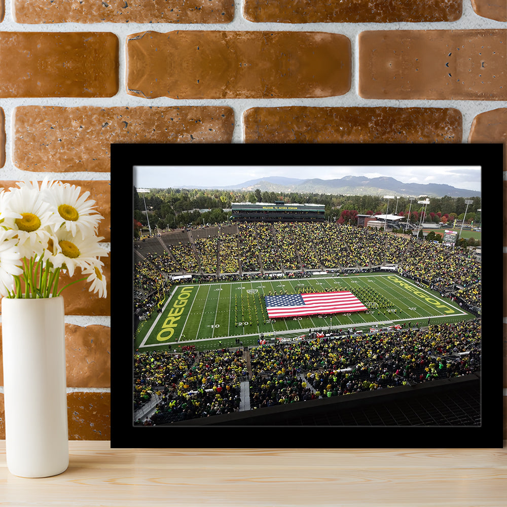 Autzen Stadium Interior, Stadium Canvas, Sport Art, Gift for him, Framed Art Print Wall Decor, Picture Framed