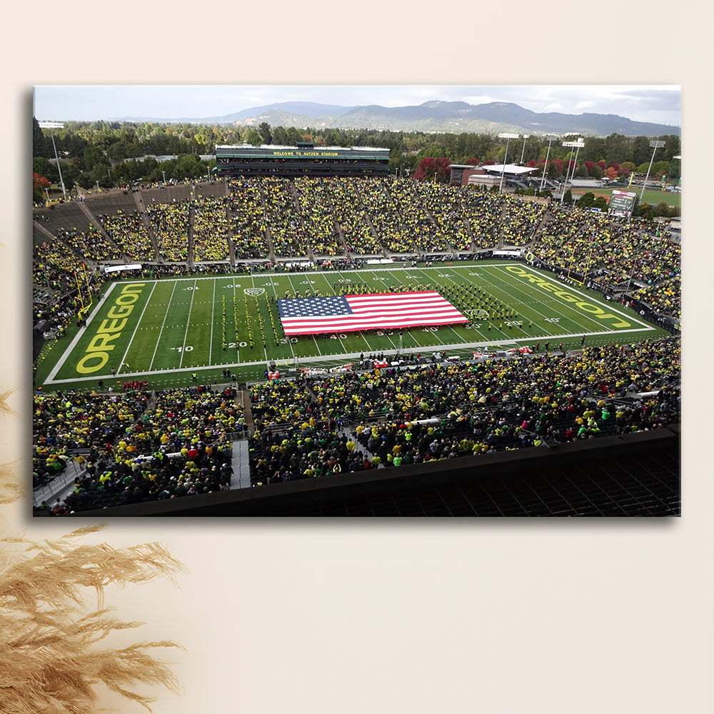 Autzen Stadium Interior, Stadium Canvas, Sport Art, Gift for him, Man Cave Decor, Art Print, Canvas Print Wall Art