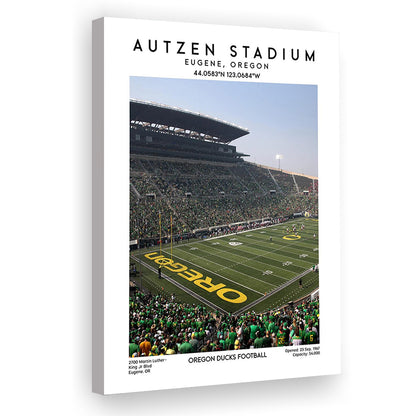 Autzen Stadium, Oregon Ducks Football Stadium Wall Art Print, Sport Art Print, Canvas Prints Wall Art, Man Cave Decor