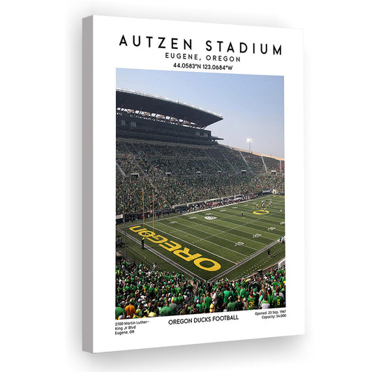 Autzen Stadium, Oregon Ducks Football Stadium Wall Art Print, Sport Art Print, Canvas Prints Wall Art, Man Cave Decor