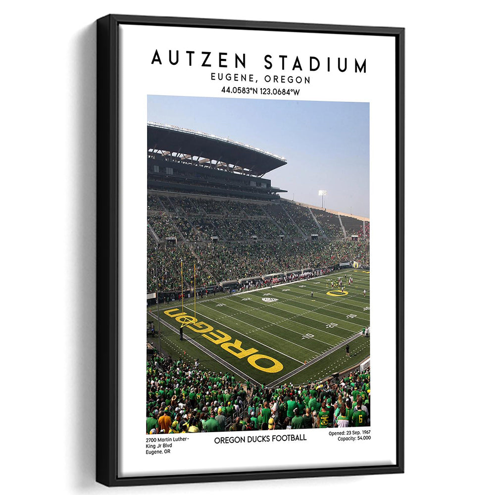 Autzen Stadium , Oregon Ducks Football Stadium Wall Art Print, Sport Art Print, Framed Canvas Prints Wall Art