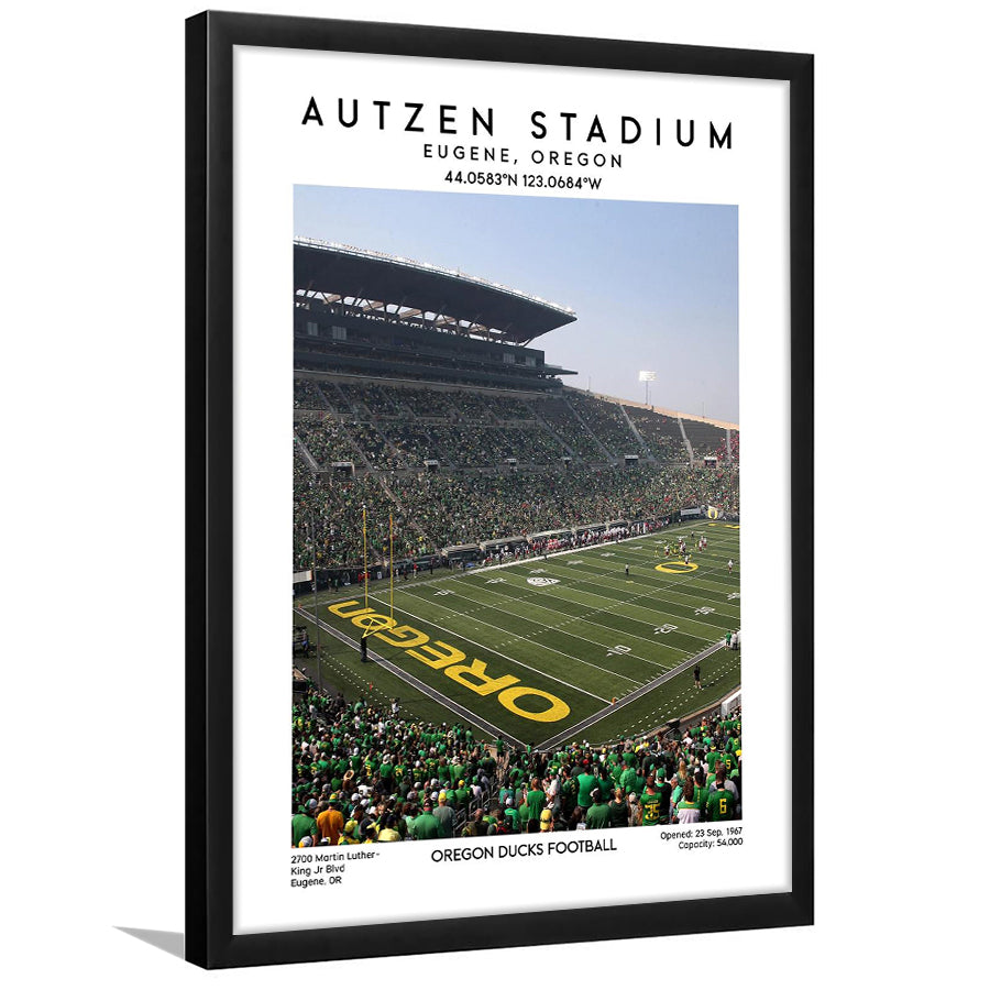Autzen Stadium , Oregon Ducks Football Stadium Wall Art Print, Sport Art Print, Framed Art Prints Wall Decor