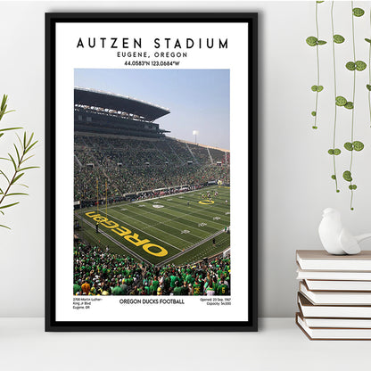 Autzen Stadium , Oregon Ducks Football Stadium Wall Art Print, Sport Art Print, Framed Canvas Prints Wall Art