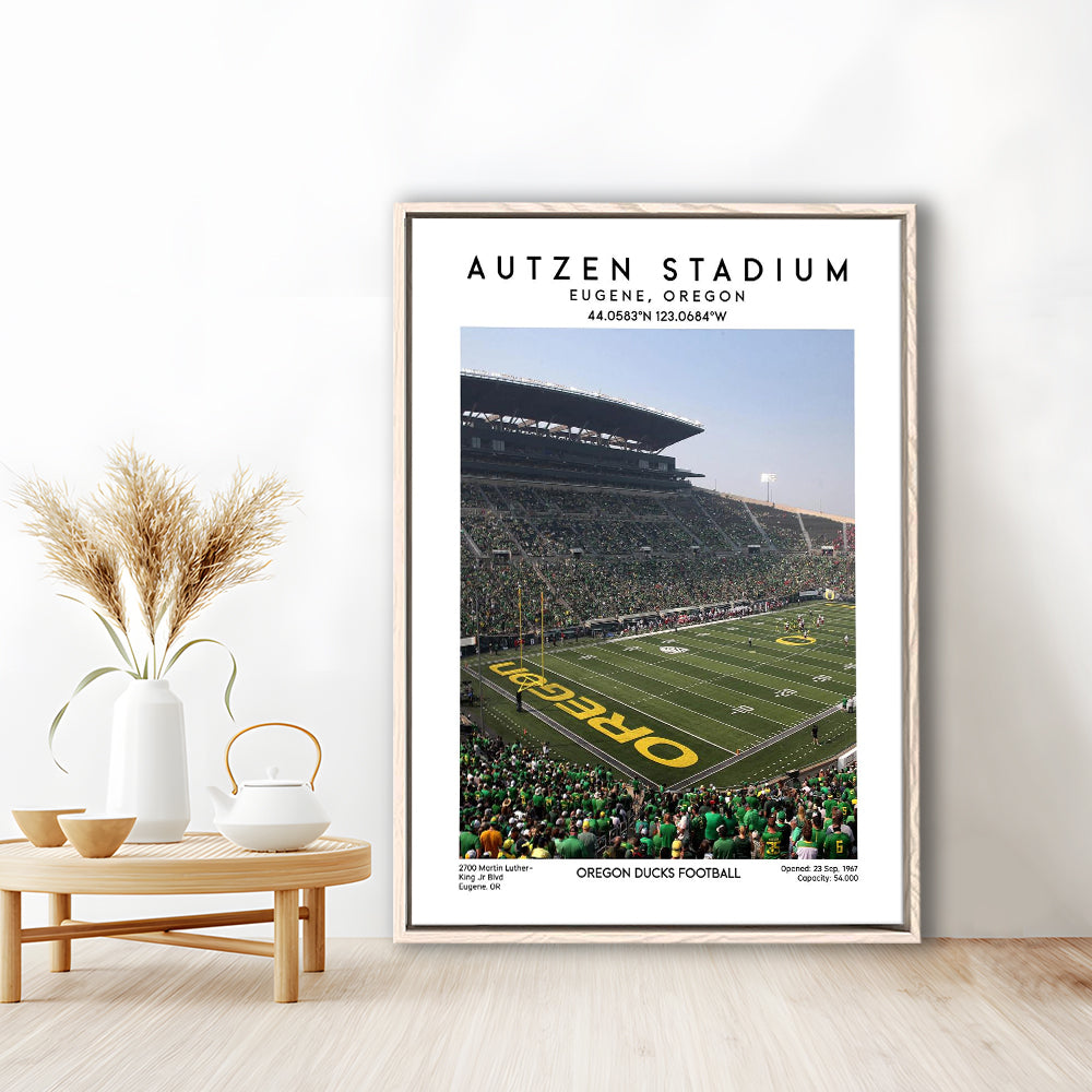 Autzen Stadium , Oregon Ducks Football Stadium Wall Art Print, Sport Art Print, Framed Canvas Prints Wall Art