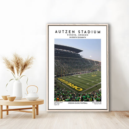 Autzen Stadium , Oregon Ducks Football Stadium Wall Art Print, Sport Art Print, Framed Canvas Prints Wall Art