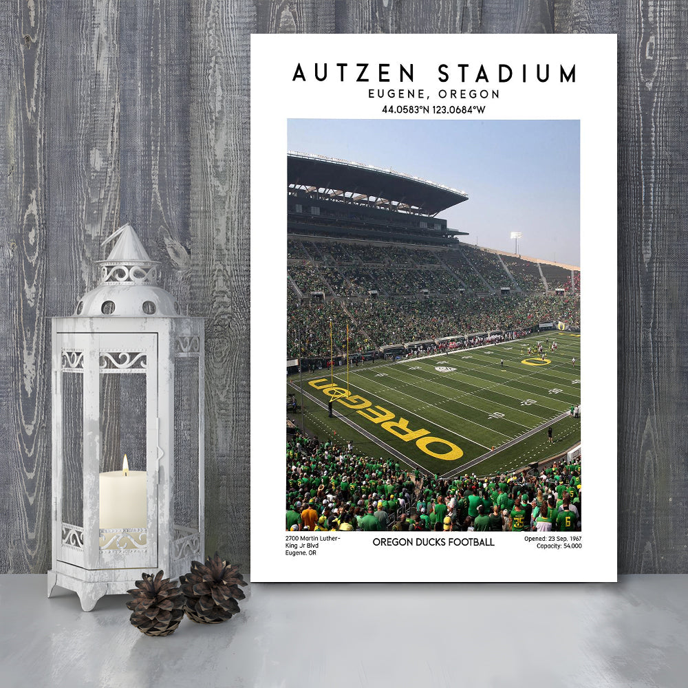Autzen Stadium, Oregon Ducks Football Stadium Wall Art Print, Sport Art Print, Canvas Prints Wall Art, Man Cave Decor