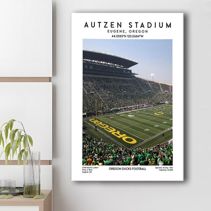 Autzen Stadium, Oregon Ducks Football Stadium Wall Art Print, Sport Art Print, Canvas Prints Wall Art, Man Cave Decor