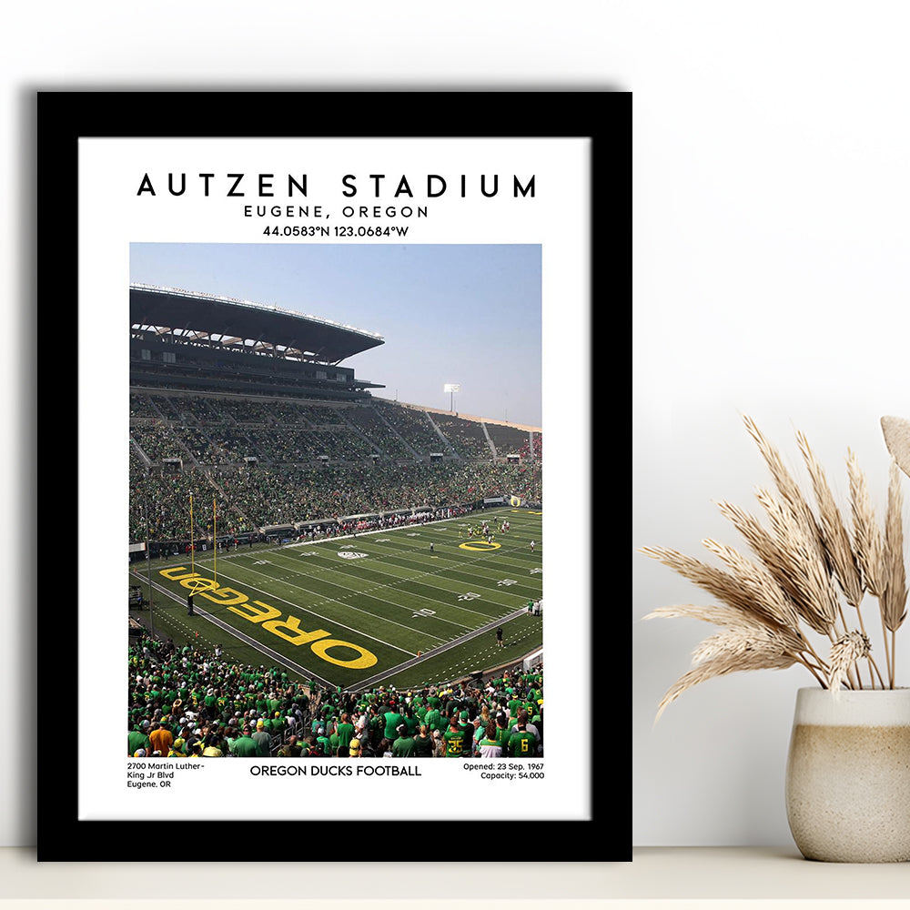 Autzen Stadium , Oregon Ducks Football Stadium Wall Art Print, Sport Art Print, Framed Art Prints Wall Decor